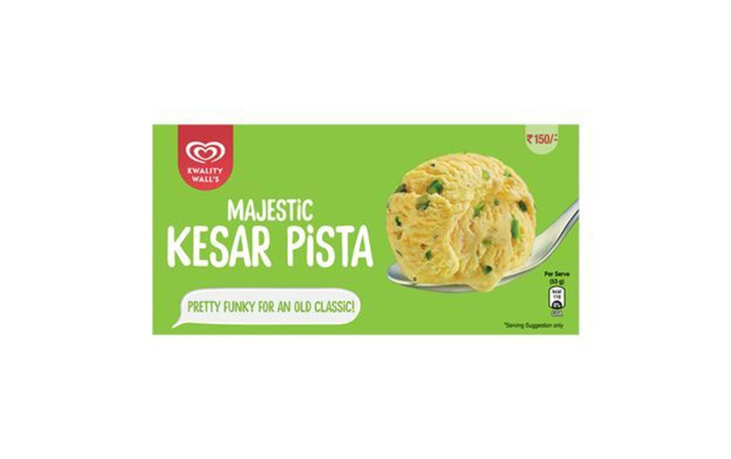 Kwality Walls Majestic Kesar Pista Pretty Funky For An Old Classic   Pack  700 millilitre